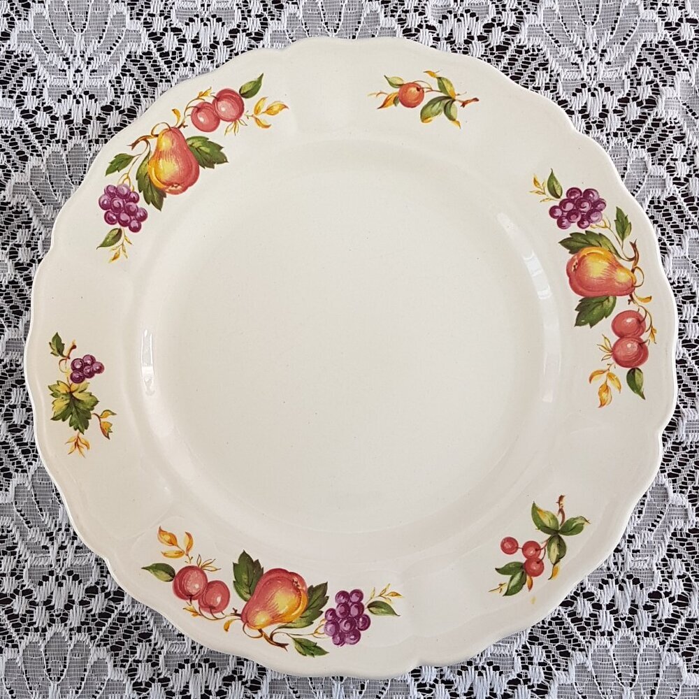 4pc Grindley Marlborough Royal Petal Evesham 9 in Dinner Plate Set Fruit Border